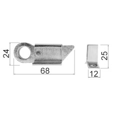 Rígeľ univerzálny 68mm, biely zinok Rígeľ univerzálny 68mm, biely zinok